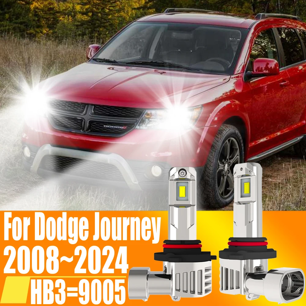 2x HB3 9005 Led Headlight Canbu Car Bulb High Power 6000K Xenon White Light Moto Diode Lamp 12v 55w For Dodge Journey 2008~2024