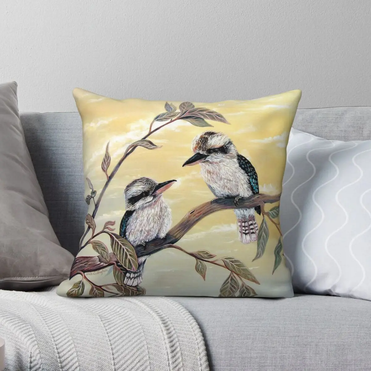 Kookaburra Magic Square Pillowcase Polyester Linen Velvet Printed Zip Decorative Pillow Case Home Cushion Cover Wholesale