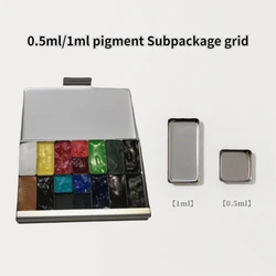 0.5ml/1ml Watercolor Pigment Subpackage Metal Grids Portable Paint Box Accessories Artist Travel Painting Supplies Storage Tool