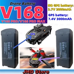 JHD Original V168 GPS Battery 7.4V 3000mAh V168 Drone 3.7V 2000mAh For V168 PROMAX Propellers Battery /Blade V168 PRO Accessorie