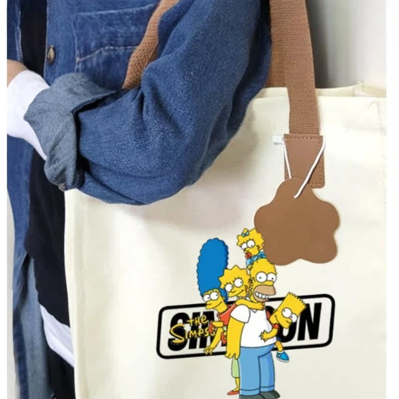 Neue The Simpsons Homer Marge Bart Lisa Cartoon-Anime-Merchandise-Leinentasche, kreative ACG-Studententasche, Schultertasche, Urlaubsgeschenk – Detail 3