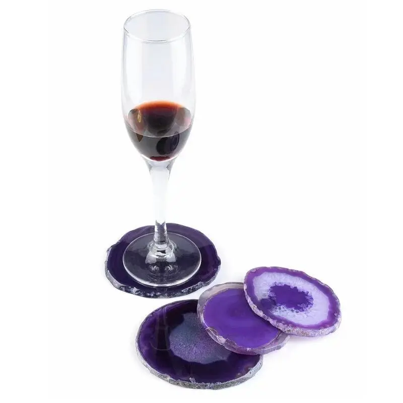 Natural Genuine Geode Agate Irregular Oval Jewelry Display Stand Cup Mat Unpolished Reiki Healing Crystal Storage Mat DY-68