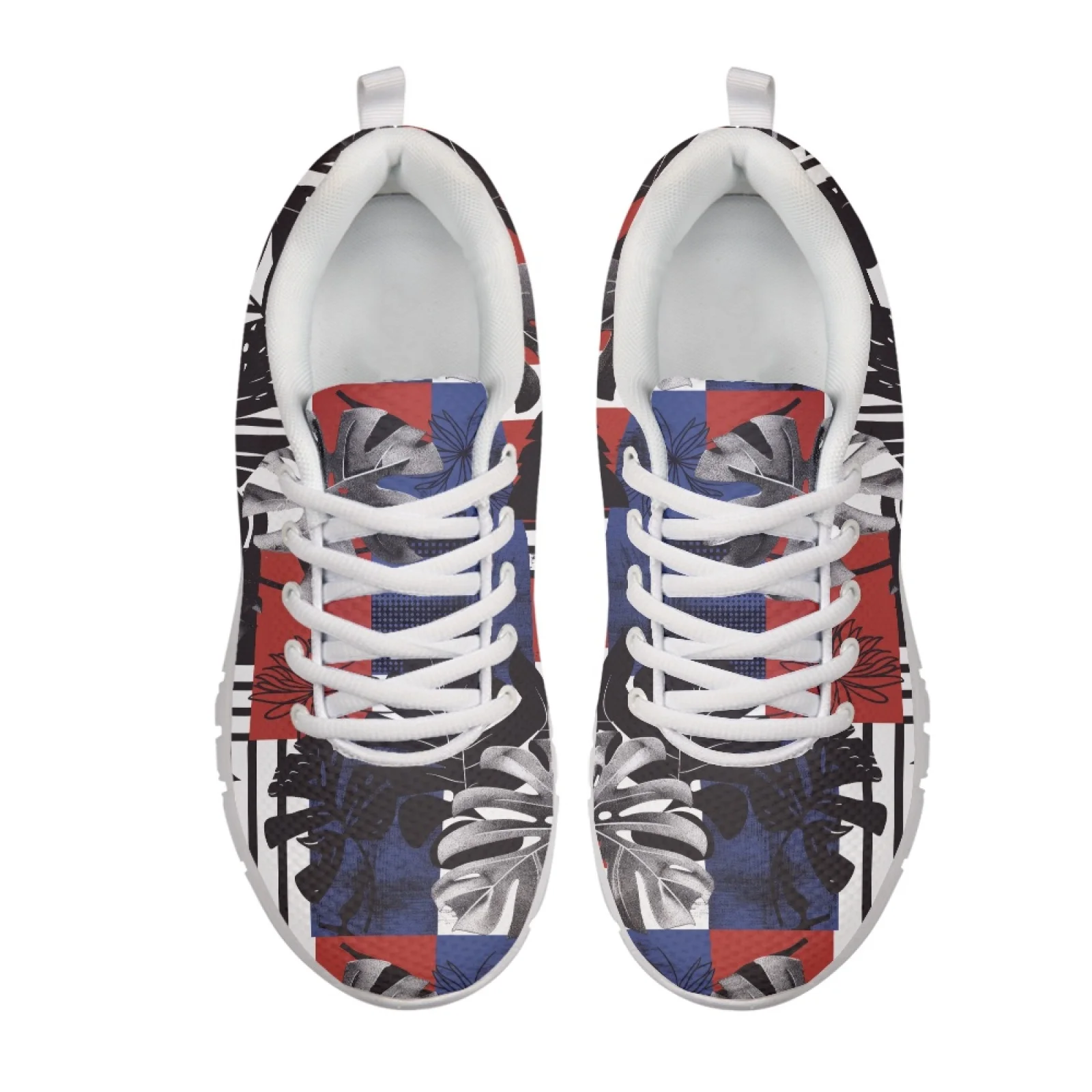 Coloranimal Blue Tropical Leaf Soft Tennis Shoes for Women Mesh & EVA Sole Running Tennis Shoes 2026 Collection