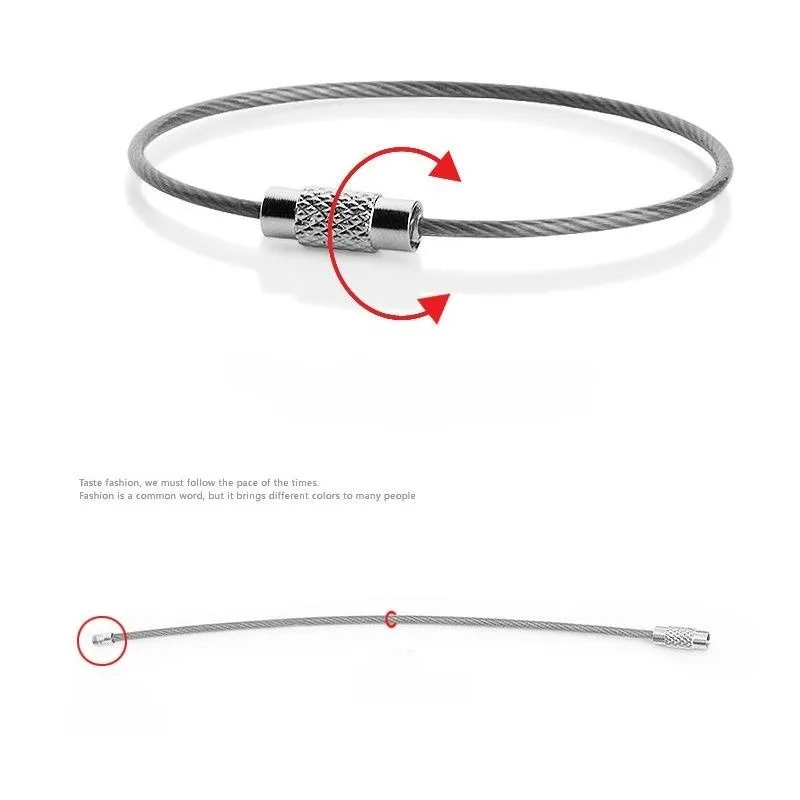 10-20Pcs Metal Keychain Accessories DIY Coil Cable Key Ring Clips Secure Holder for Pet ID Tags Craft Jewelry DIY Accessories