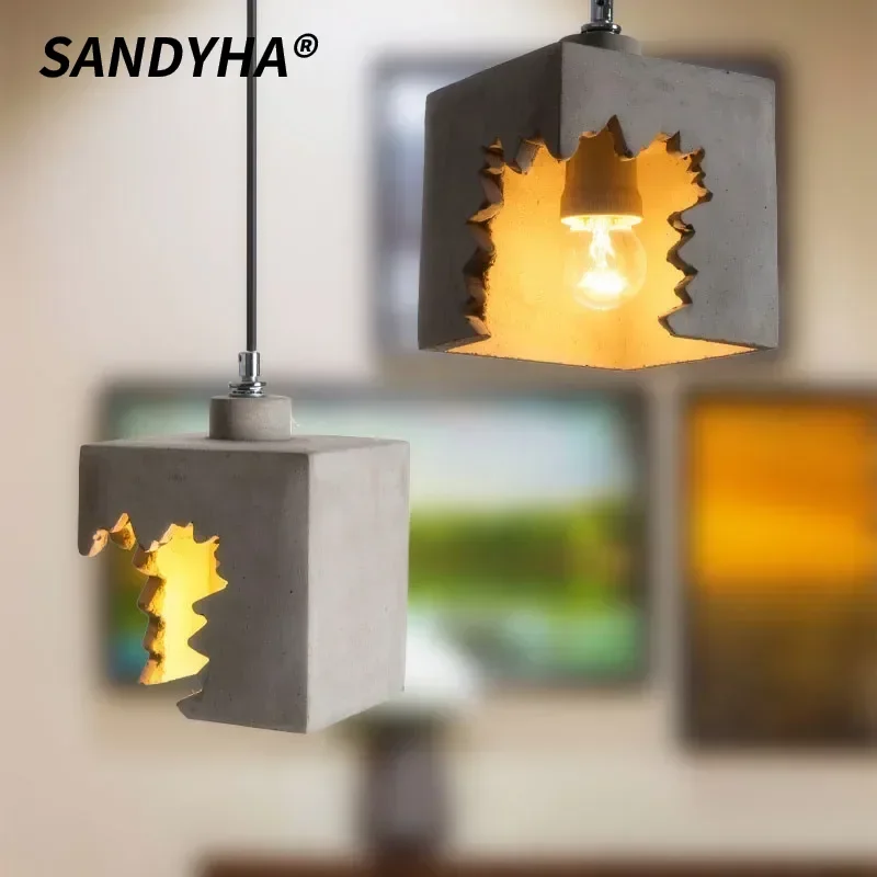 

SANDYHA Nordic Industrial Style Cement Chandelier Personality Creative Novelty Lamps Suitable for Room Decoration Coffee Shop