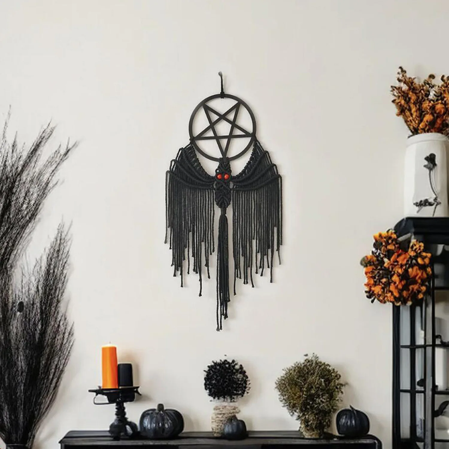 Halloween Dark Series Tapestry Living Room Bedroom Background Wall Pentagram Handmade Weaving Wall Carpet