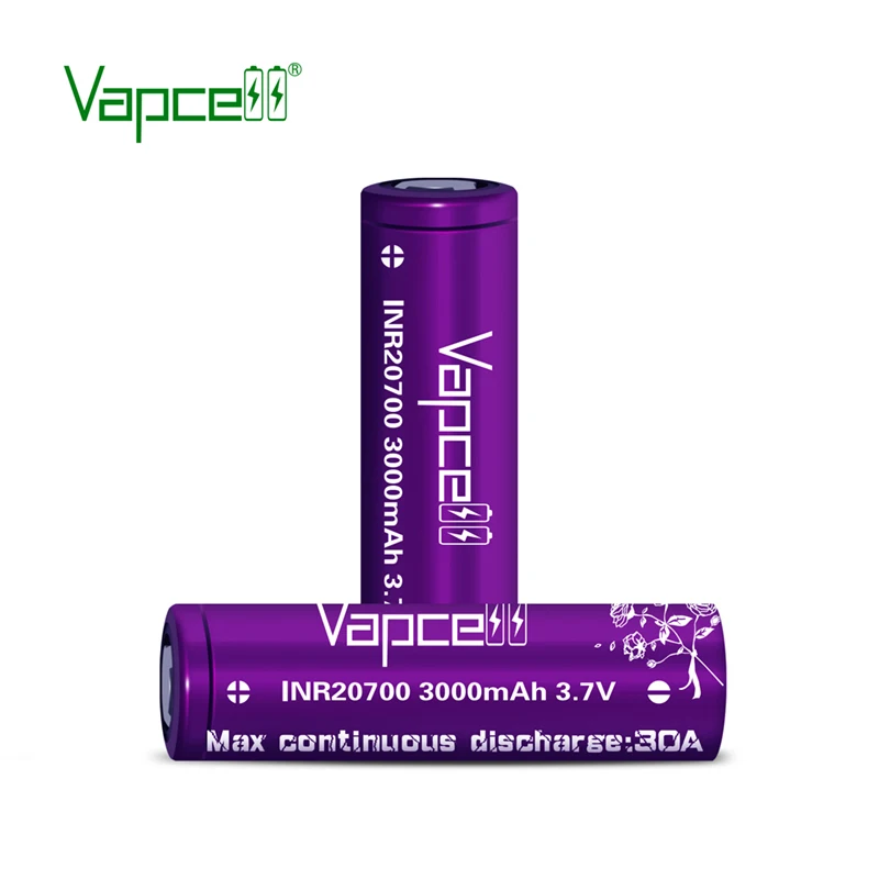 Real Capacity Original Vapcell 20700 Battery INR20700 Batteries 3000mah/3100mah/3200mah/3500mah 3.7V 30A Rechargable Cell ForMod