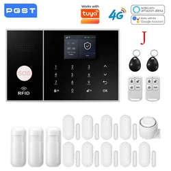 4G GSM WIFI Security Alarm System for Home and Business Multi-language Works with Tuya Smart Life APP Control with Alexa