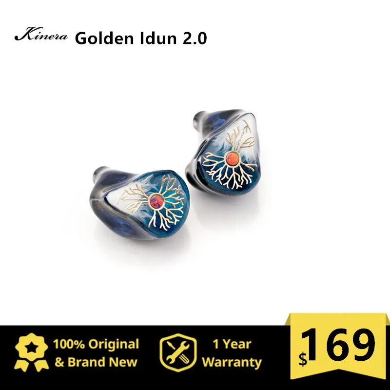 

Kinera Idun Golden ( Idun 2.0 ) Earphones 2BA+1DD Handpainted Knowles BA Modular Cable Included Stage Monitoring Cable Headset