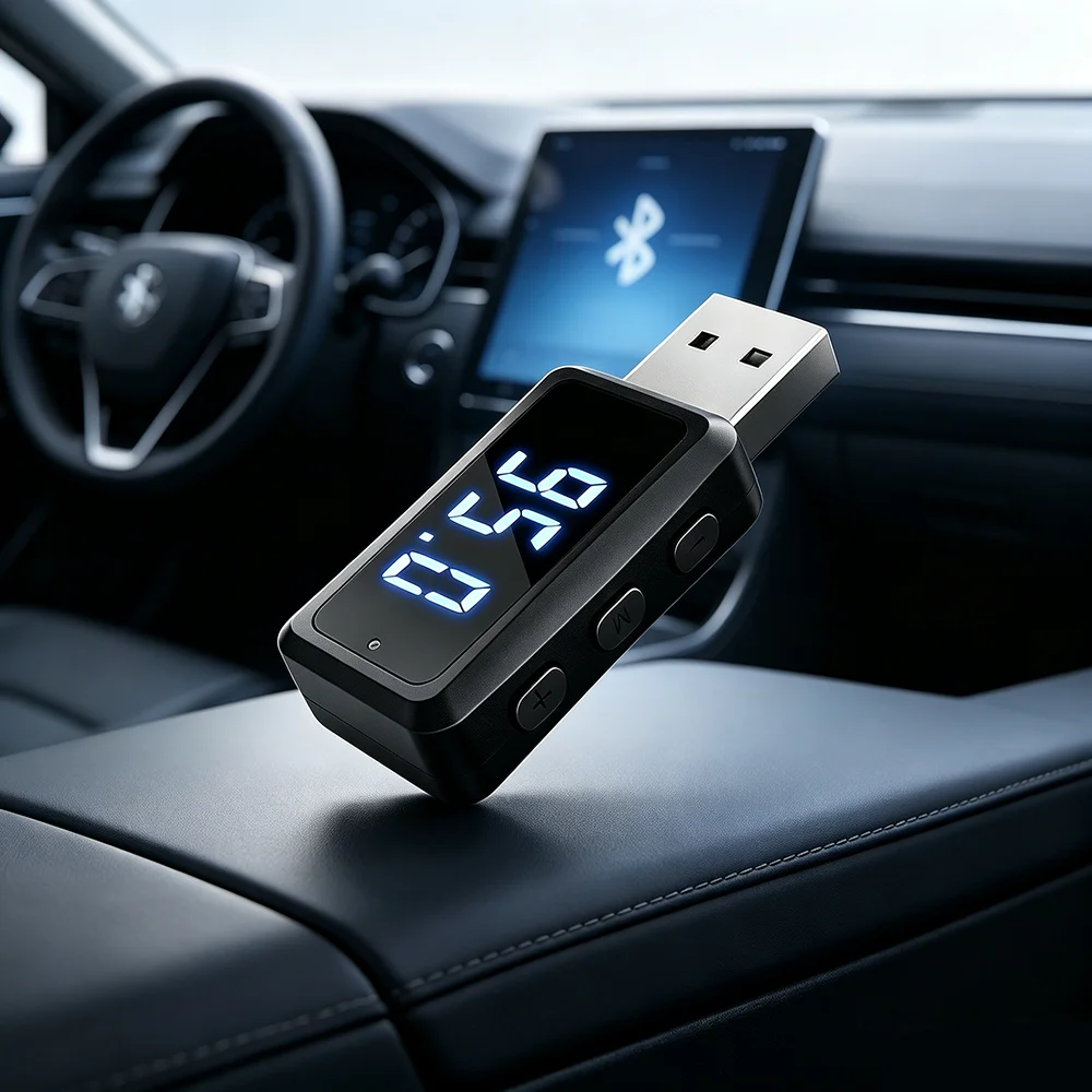 Bluetooth 5.3 Mini Transmitter Receiver Handsfree Call USB Power Car Kit Auto Stereo Wireless Audio Adapter for Car Fm Radio