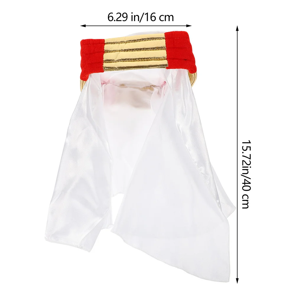 2 قطعة قبعة عربية للرجال نمط عمامة أغطية الرأس تأثيري مهرجان الحفلات أداء الدعامة ديكور ملحق فستان زي #6