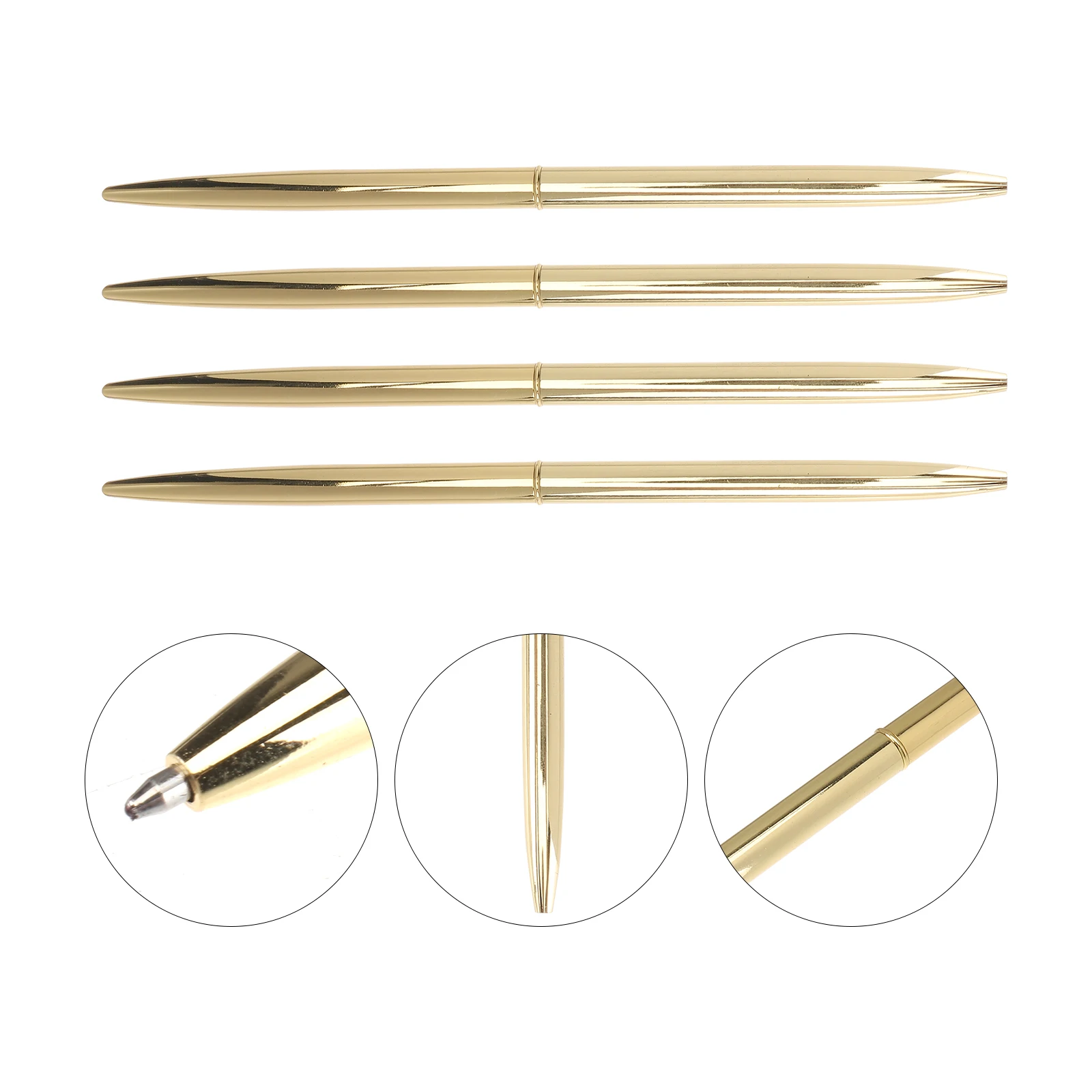 

6Pcs Gold Metal Ballpoint Pens Craftsmanship Smooth Writing Experience for Business School Personal Use Stationery