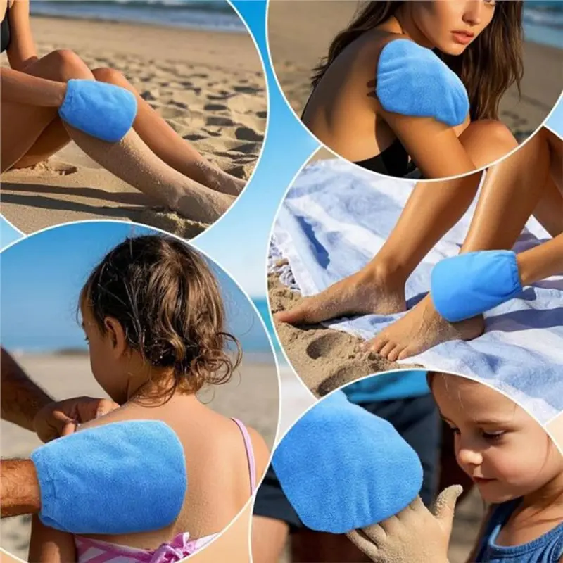 ABUM-12 Pcs Sand Remover Mitts Bag For Beach, Summer Vacation