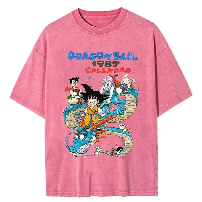 Dragon Ball Anime dos homens camiseta extragrande, streetwear Hip Hop, camiseta lavada, camiseta de algodão de manga curta verão, tops vintage