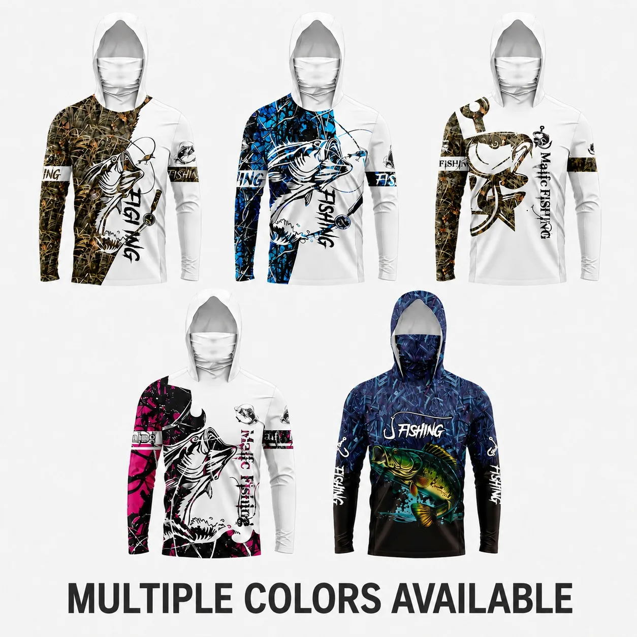 MALFC 1PC Men Hood Fishing Shirt long sleeve fishing t shirt uv protection Fishing Apparel