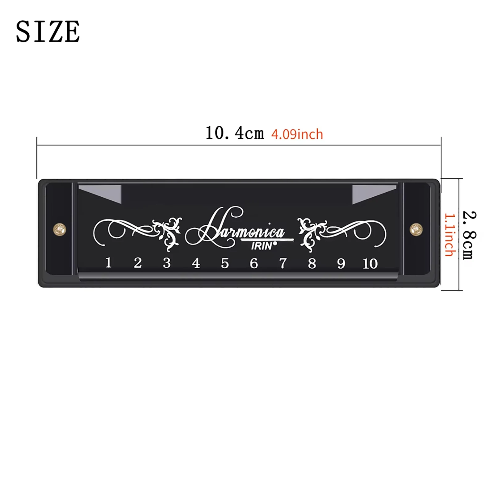 IRIN Harmonica New 10 Hole 10 Tone Harmonica Multicolor C Key Professional Gift with Box for Beginners Childrens Puzzle Gifts