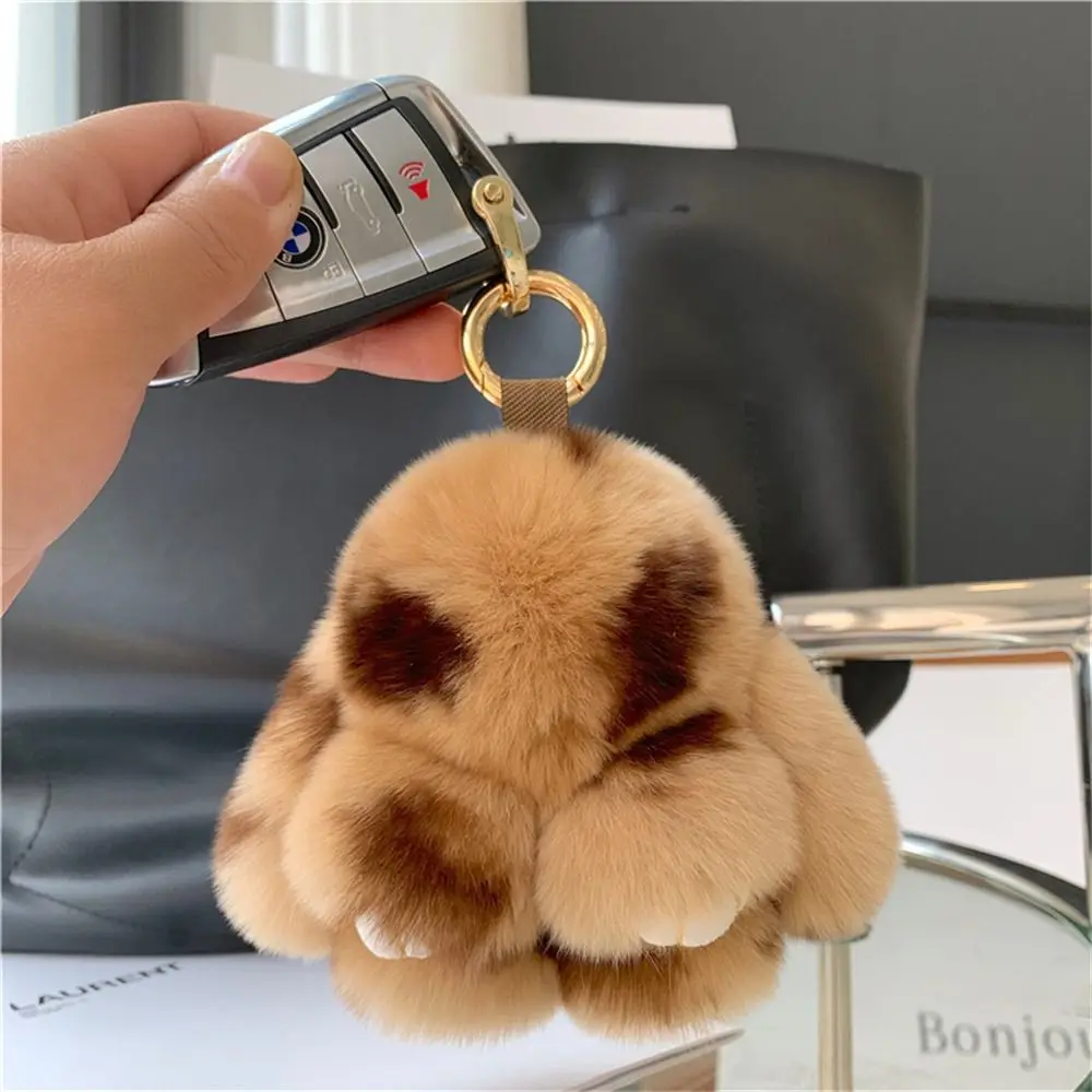Bambole di peluche Portachiavi in pelliccia di coniglio Borse Ciondolo Borsa Fascino Portachiavi coniglietto Ciondolo per zainetto Anello in lega Portachiavi in peluche con coniglio