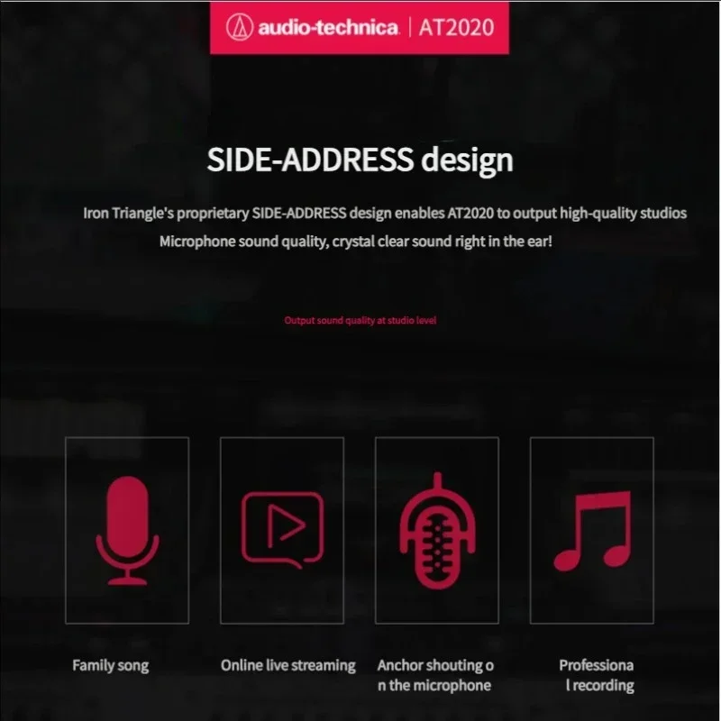 Image 6: Audio Technica – Microphone à condensateur cardioïde filaire AT2020, Original, enregistrement professionnel en direct, Vocal Pro Studio, karaoké