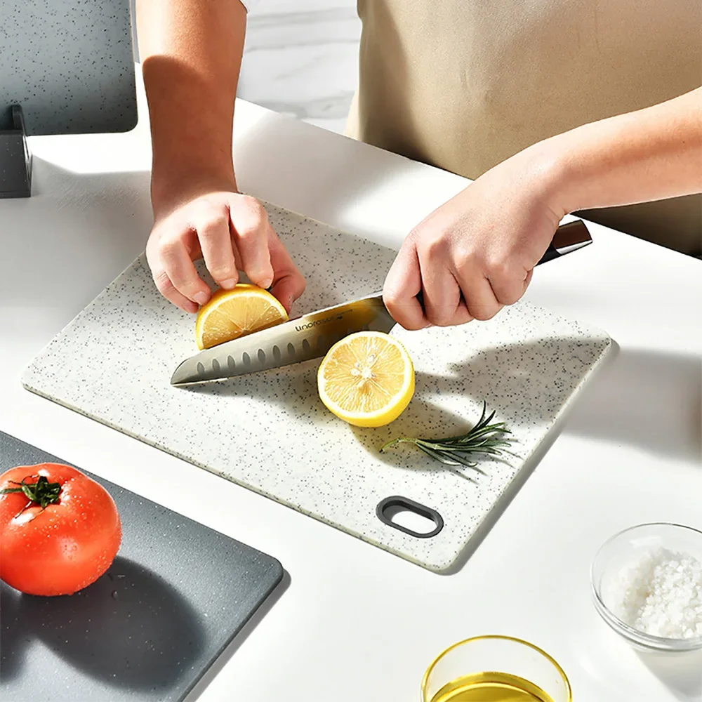 4Pcs Classification Vegetable Board 4-piece Set Marble Pattern Double Sided Cutting Board Kitchen Vegetable Meat Cutting Board