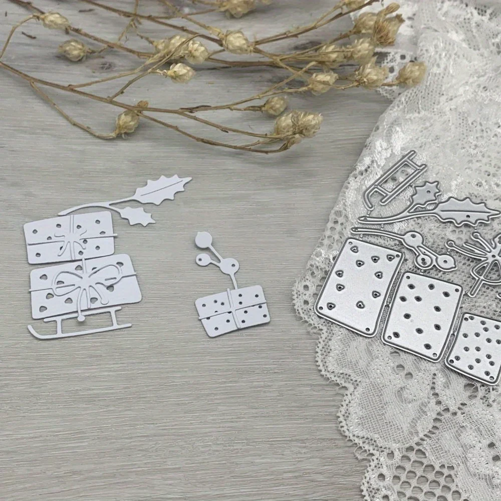 

1pcs metal cutting dies cut die mold Christmas sleigh gift box decoration Scrapbook paper craft blade punch stencils dies