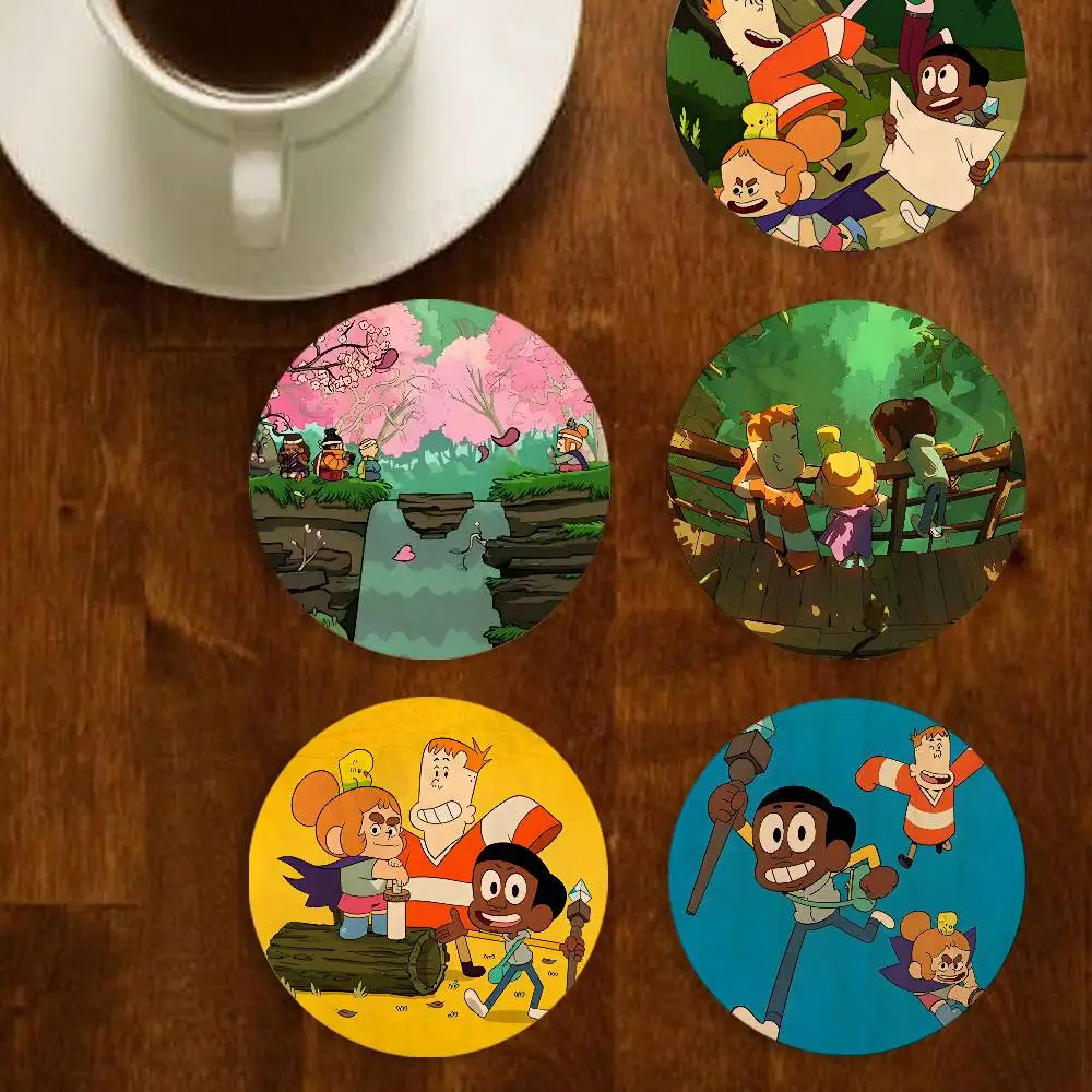 

Craig JP Kelsey Creek Cartoon Elegant Wooden Coaster Handcrafted Wood Grain - Perfect for Coffee, Tea, Home, Bar Decor