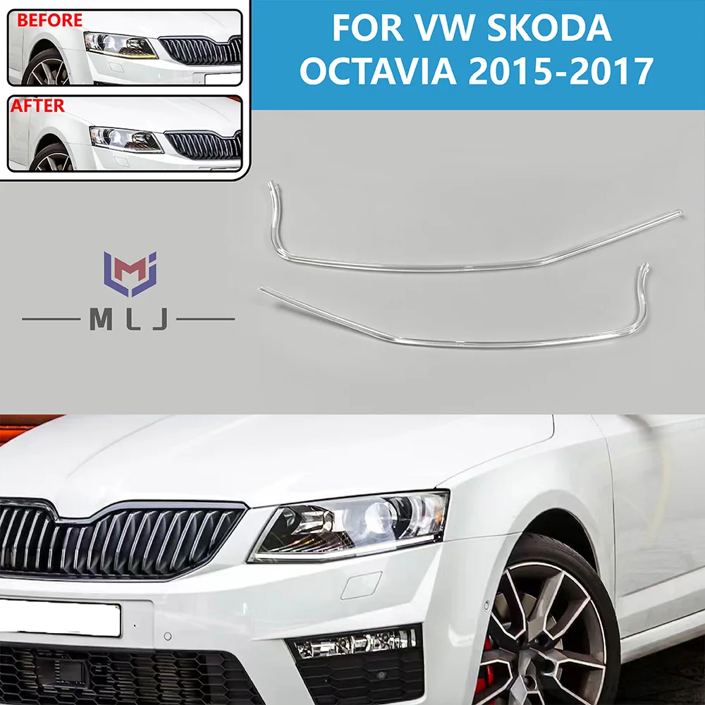 For VW Skoda Octavia 2015-2017 Acrylic tube Light Guide Strip Lamp LED DRL Strip Headlight Tube Daytime Runing Light Guide Strip