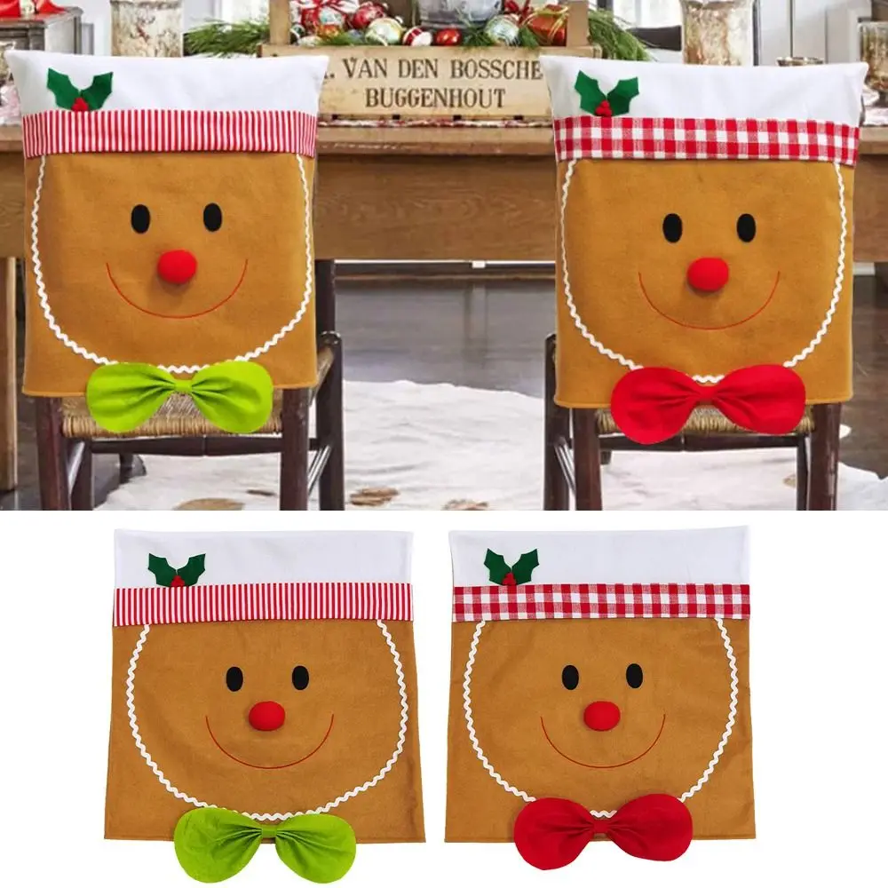 

Creative Gingerbread Man Chair Cover Party Supplies Cute Christmas Seat Case Chair Transformation Holiday Decorations