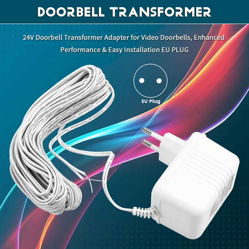 Adaptor transformator bel pintu 24V, untuk bel pintu Video ditingkatkan kinerja & pemasangan mudah colokan EU