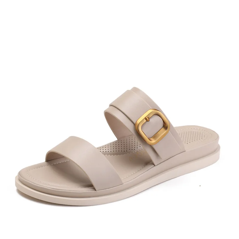 

Женские удобные шлепанцы с мягкой подошвой, противоскользящие сандалии для летнего пляжного отдыха, модные тапочки