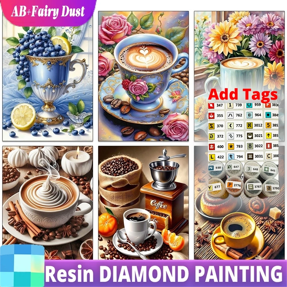 

Набор для алмазной вышивки Resin Fairy Dust AB: Новинка для кухни и ресторана, декор с алмазами в виде хлеба и кофе, набор для рукоделия для взрослых, сделай сам