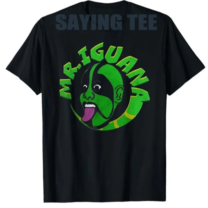 

Vintage Tee Mr Iguana Lover T-Shirt Humor Funny Men's Fashion Y2k Design Graphic Outfit Street Round Neck Short Sleeve Blouses