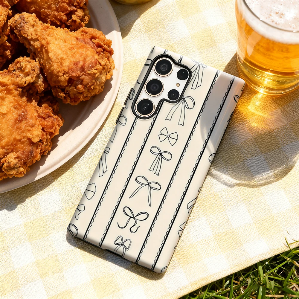 حافظة لهاتف سامسونج جالاكسي S25 Ultra S24 S23 Ultra Plus غطاء خلفي لامع بطبقة مزدوجة