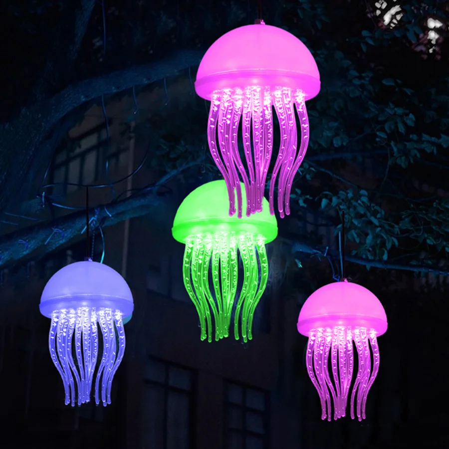 

RGB Changeable Jellyfish Christmas Garland Outdoor String Lights Christmas Hanging Jellyfish Fairy Light For Wedding Party Decor