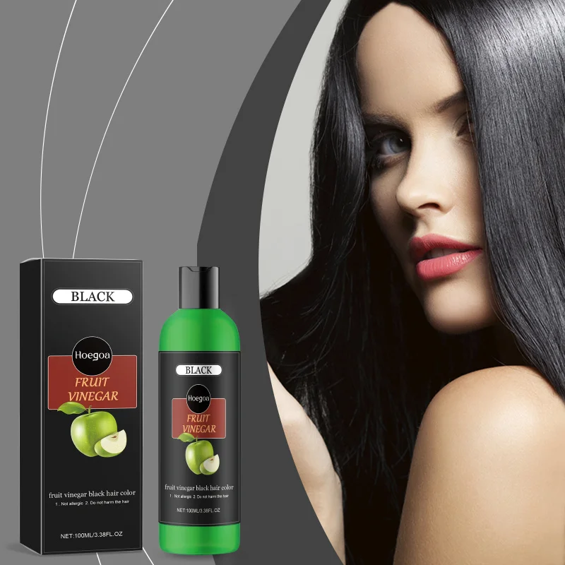 

Fruit Vinegar Hair Dye Shampoo - Natural Black Hair Color with Nourishing Care - Gentle Formula for Shine & Softness