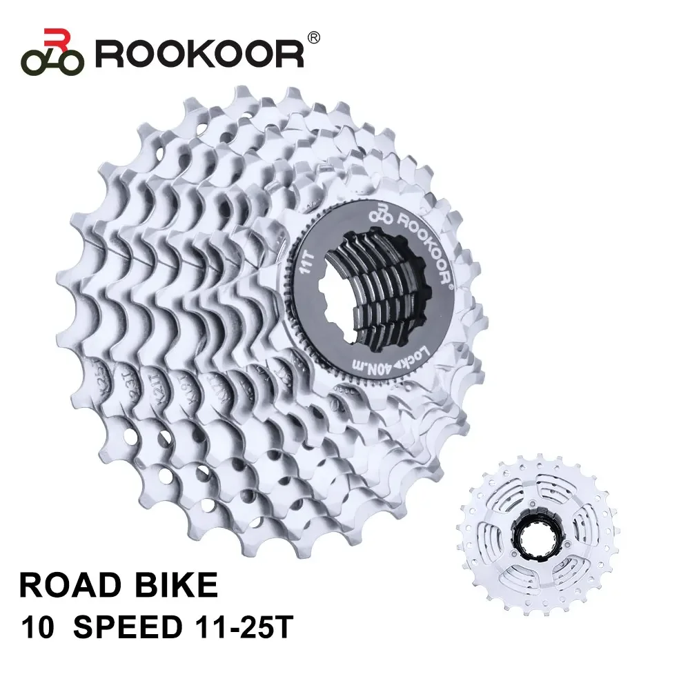 Rookoor 10 Speed Bicycle Cassette Freewheel Road Bike 10v 11-25T Sprocket Bike Accessories for SHIMANO SRAM Cycling Parts