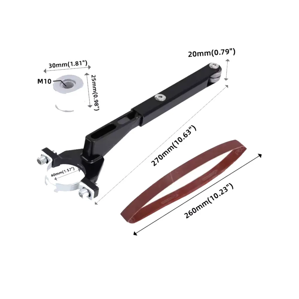 Angle Grinder to Belt Sander Converter Sanding Belt Adapter M10/M14 Angle Grinder for 100/115/125 Wood/Metal Edge Polishing Tool