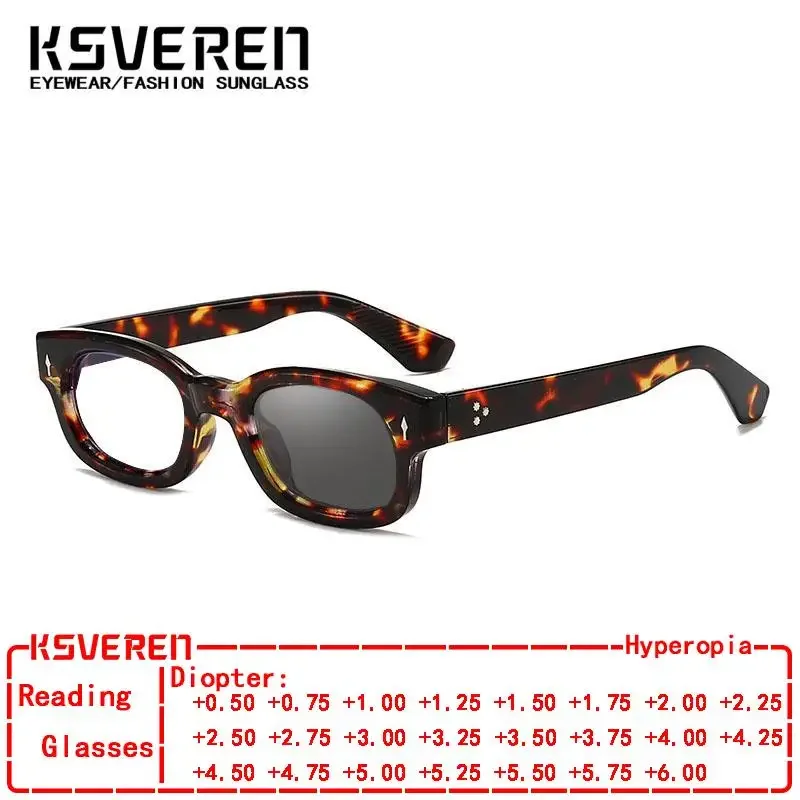Lunettes de lecture photochromiques ovales pour hommes KSVEREN, lunettes presbyopes tendance, lunettes de soleil à changement de couleur, lunettes de prescription