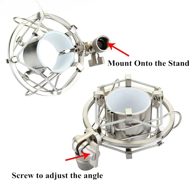 ขายส่งไมโครโฟนช็อกเมาท์สําหรับคอนเดนเซอร์ไมค์โลหะช็อตเมา