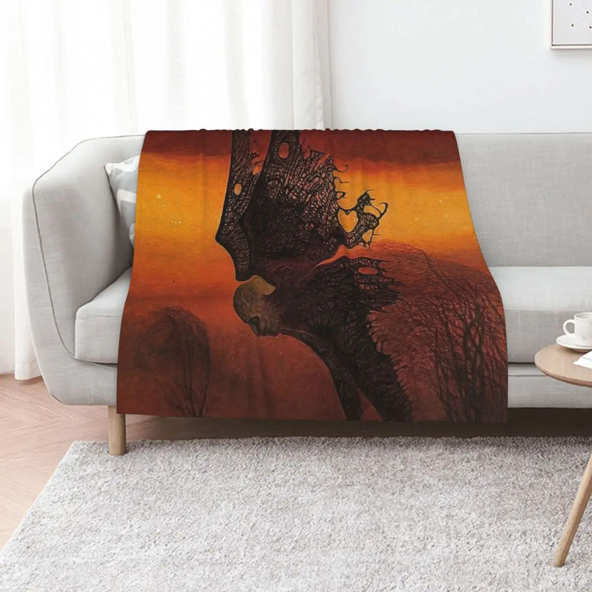 Untitled (Ghost), by Zdzis?aw Beksi??ski Throw Blanket sofa bed Soft Hairy For Sofa Thin Multi-Purpose Blankets
