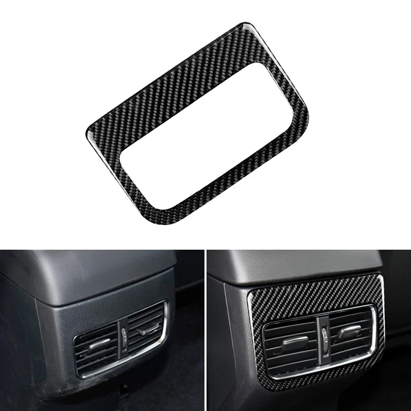 

Real Carbon Fiber Car Styling Armrest Box Rear Air Condition Vent Outlet Cover Protective Trim For Mazda CX-5 CX5 CX 5 2017 2018