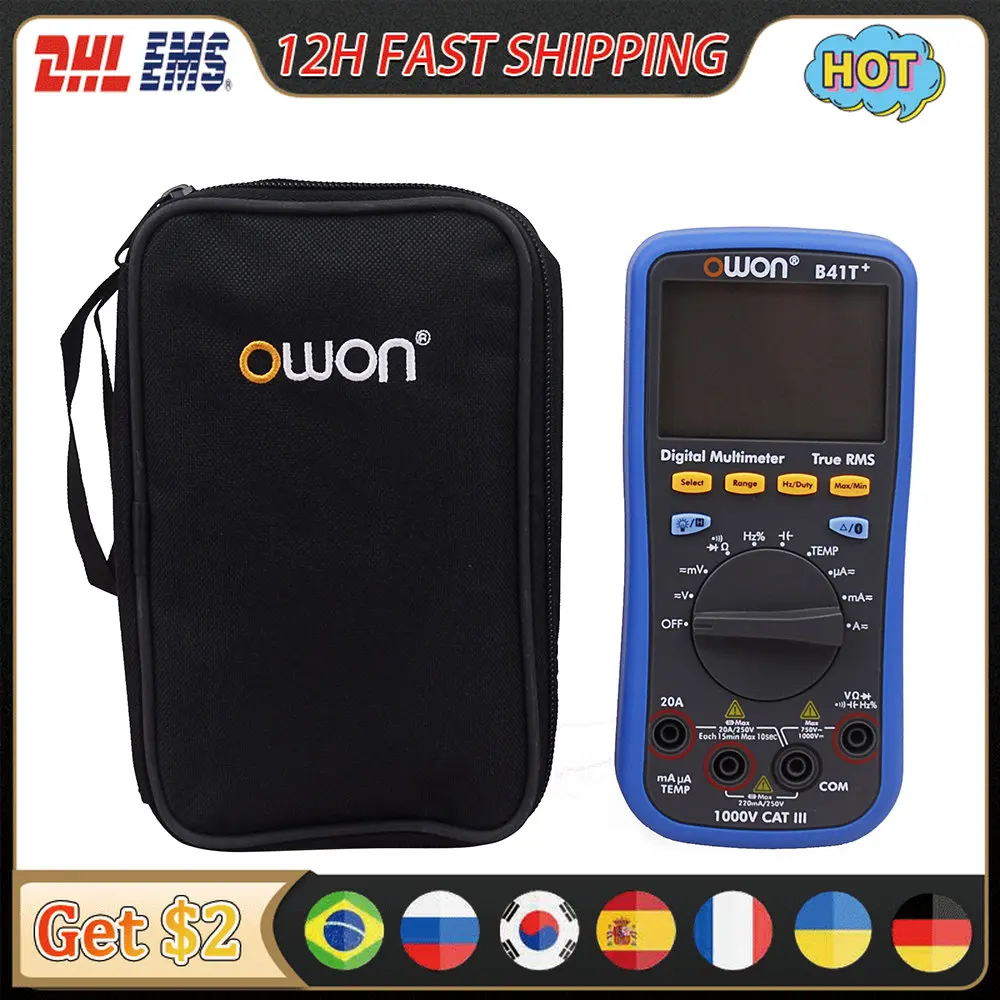 

OWON B41T+ 4 1/2 Digital Multimeter With Bluetooth True RMS Backlight Test Meter Multímetros