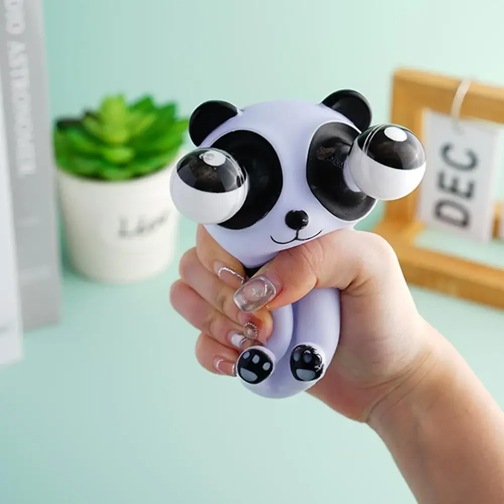Große Augen Panda Dekompressionsspielzeug Tier Squeeze Antistress Spielzeug Schwarz Weiß Panda Puppe Stressabbau Prise Langsam Rebound Lustiges Spielzeug