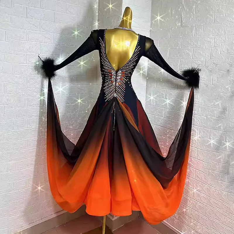 Modern Dance Dress Female New Ballroom Dance Competition Dress Women Big Dress Waltz Ballroom Dance Performance Dress