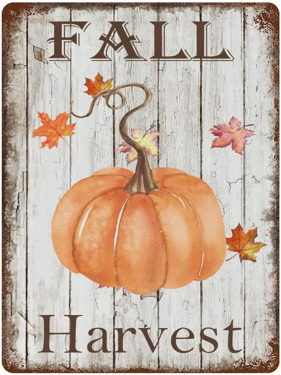 Bienvenido Halloween Acción de Gracias letrero de Metal cosecha de otoño calabaza hojas de arce de otoño personalizado Vintage estaño Han