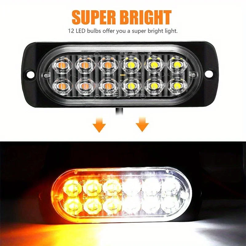 New 12LED Flashlight Automotive General 12v-24V Truck Side Light Safety Light Night Warning Light Accessories