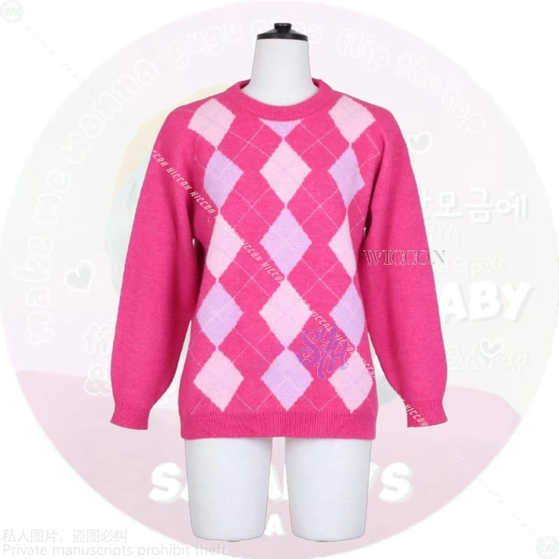 Kpop شيطان أنيمي فيلم تأثيري ساجا بنين طفل صودا البوب زي Kawaii جميل الساخن الوردي سترة كوسبروفе قبعة صفراء لطيف هالوين كوس