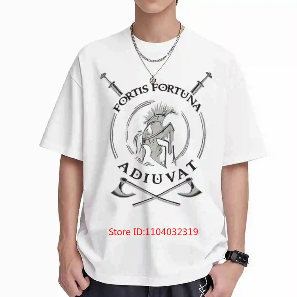 Fortis Fortuna Adiuvat Fortune Favors Bold Short Sleeve Tee 100% Cotton T-Shirt