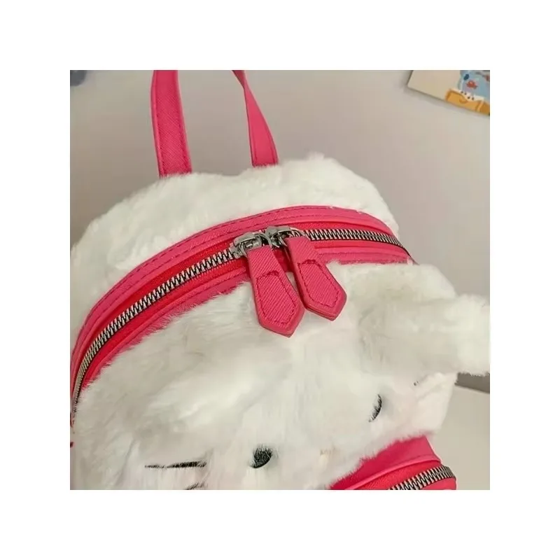 Sanrio Plush Backpack Cute Kawaii Hello Kitty Anime Student Bag Kuromi Kids Bags Girls Pompompurin Bag Birthday Gifts 2024 New