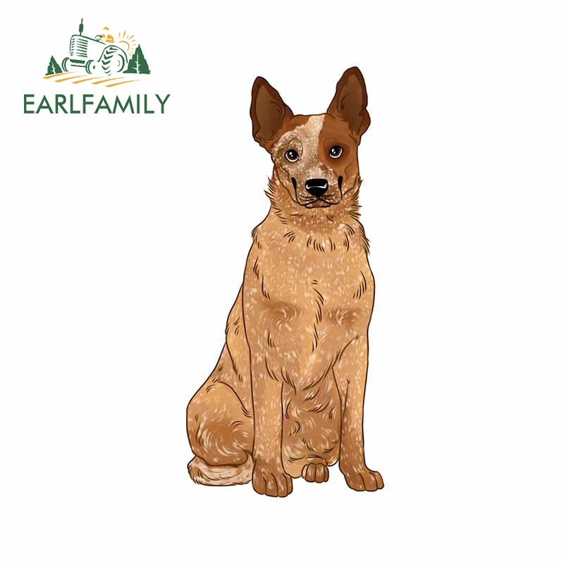 EARLFAMILY Personality Red Australian Cattle Dog Car Sticker Air Conditioner Helmet Snowboard Family Custom Printing Decal
