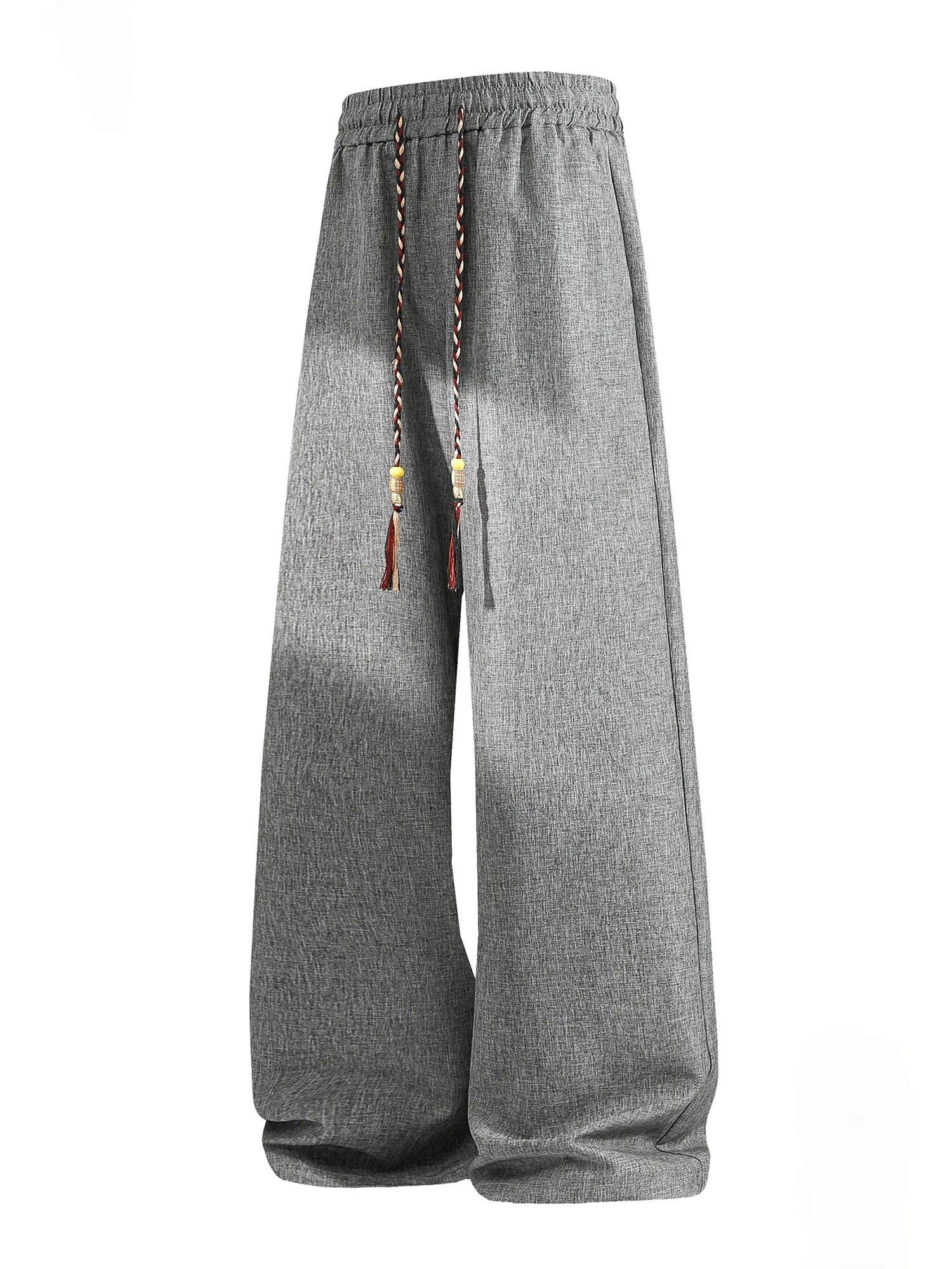 

PaulFrank Men's Casual Trousers Spring Loose Straight Leg Wide Leg Pants Drapey Loose Fit American Color Blo Dstring